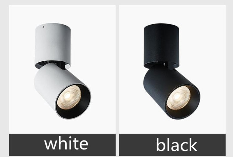 Dimmable 90 Foldable Recessed Ceiling Downlight AC 110V 220V 12W 15W Black/White Housing 360 Degree Rotatable Ceiling Spot Light
