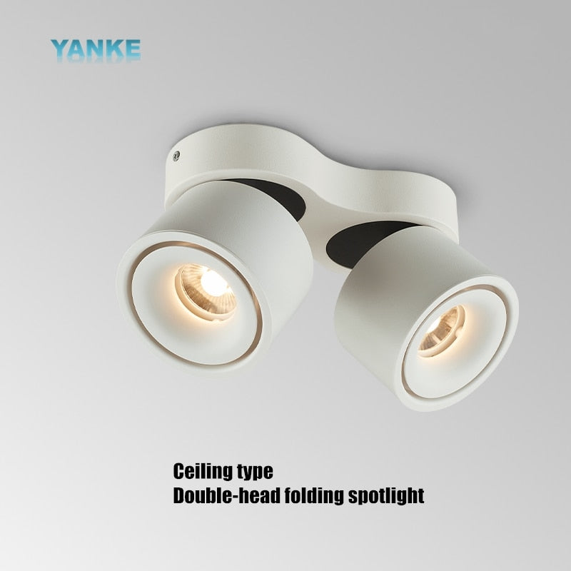 Adjustable bright mounted spotlight led downlight living room ceiling light aisle adjustable angle COB non-open spotlight 24W