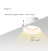 Dimmable Anti-Glare LED COB Chip Recessed Downlight 7W 9W 12W 15W Round White Led Ceiling Spot Light 220V 230V Indoor Background