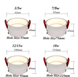 Dimmable Anti-Glare LED COB Chip Recessed Downlight 7W 9W 12W 15W Round White Led Ceiling Spot Light 220V 230V Indoor Background