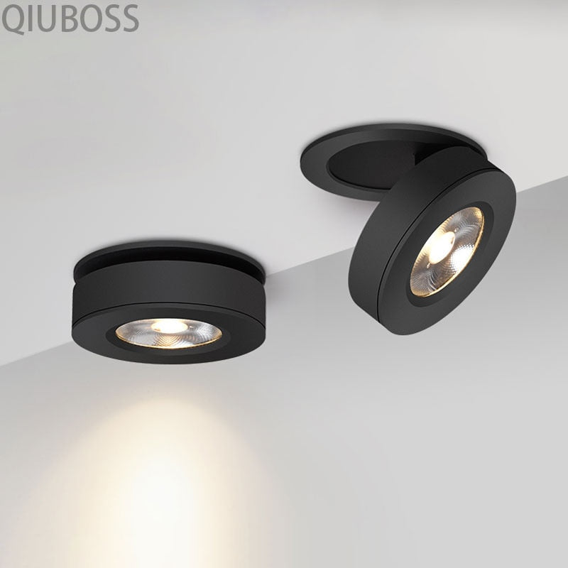 Round Foldable LED Ceiling Downlight LED Recessed Spotlight 7W/9W/12W/15W/18W/20W AC90-260V LED Background Lamps Indoor Lighting