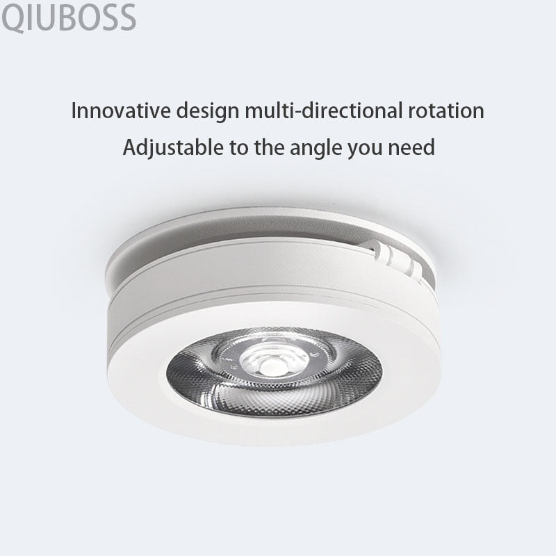 Round Foldable LED Ceiling Downlight LED Recessed Spotlight 7W/9W/12W/15W/18W/20W AC90-260V LED Background Lamps Indoor Lighting