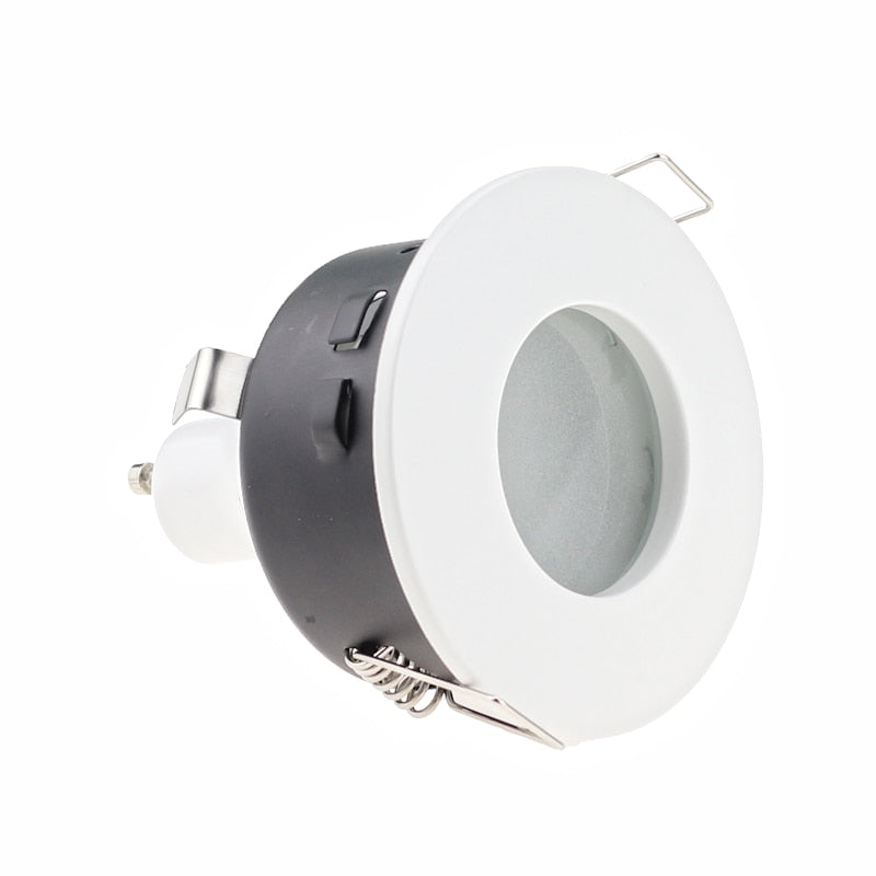 White/Nickel/Chrome IP44 Waterproof GU10 MR16 LED Ceiling Downlight Fixture Spot Frame Holder for Bathroom
