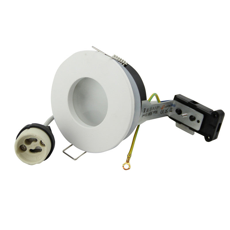 White/Nickel/Chrome IP44 Waterproof GU10 MR16 LED Ceiling Downlight Fixture Spot Frame Holder for Bathroom