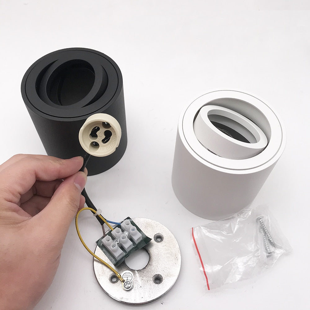 Cylinder Surface Mounted LED GU10 Downlight Fixture 220V Bathroom Waterproof IP65 Outdoor Ceiling Down Spot Light Fitting