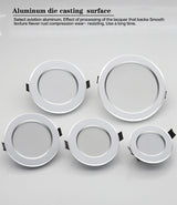 LED Downlight AC 220V 7W 9W 12W 15W 18W Round Recessed Lamp Waterproof LED Spot Lighting Kitchen Indoor Warm White Cold White