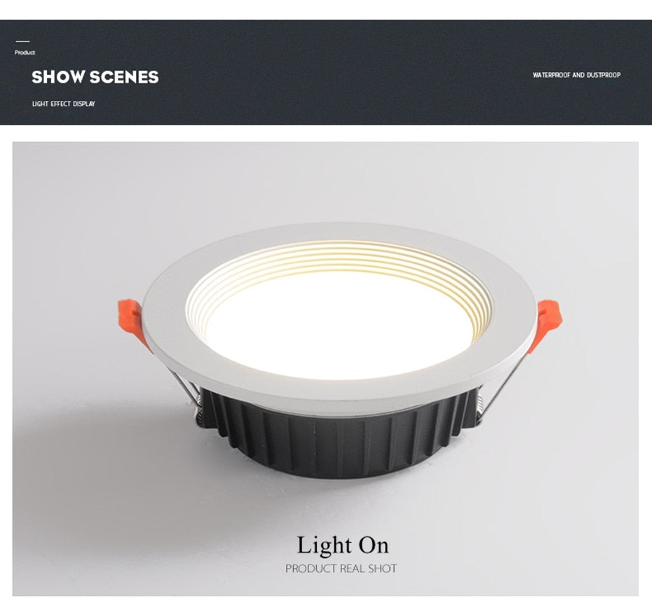 Led Downlight Recessed Spot Led 7W 10W 12W Dimmable Ceiling Lamp Indoor Lighting For Living Room Bedroom Kitchen Office