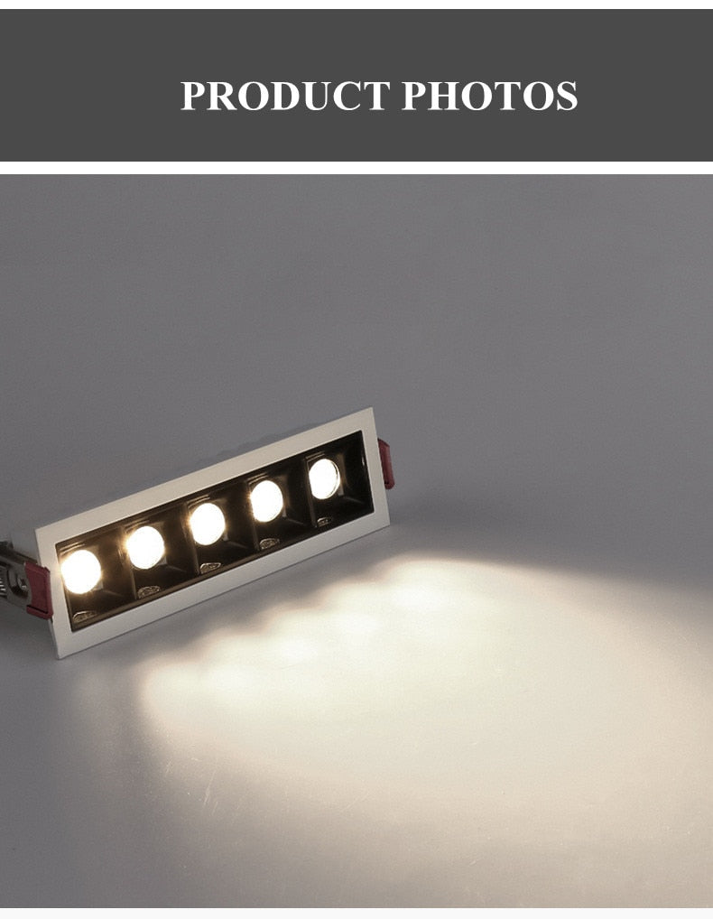 Dimmable LED Downlight 10W 20W 30W Spot Light Line Light Bar Creative Linear Long Strip Living Room Corridor Recessed