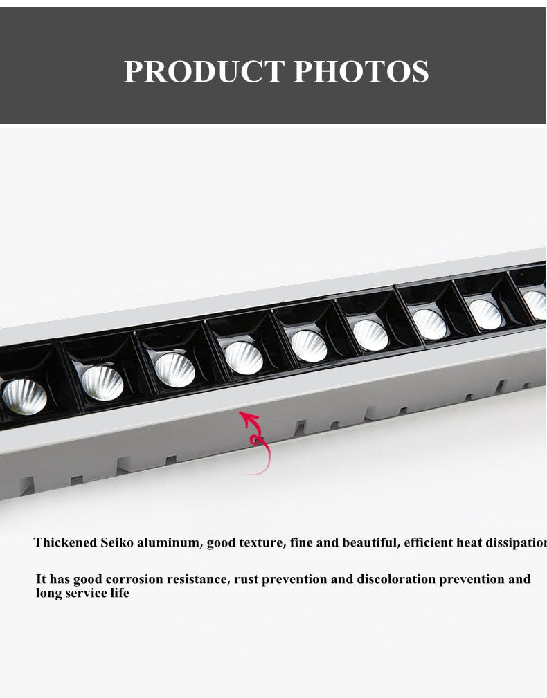 Dimmable LED Downlight 10W 20W 30W Spot Light Line Light Bar Creative Linear Long Strip Living Room Corridor Recessed