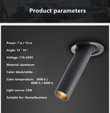 LED downlight long tube spotlight 7W 12W restaurant guest room clothing store home lighting fixture LED spotlight