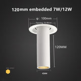 LED downlight long tube spotlight 7W 12W restaurant guest room clothing store home lighting fixture LED spotlight