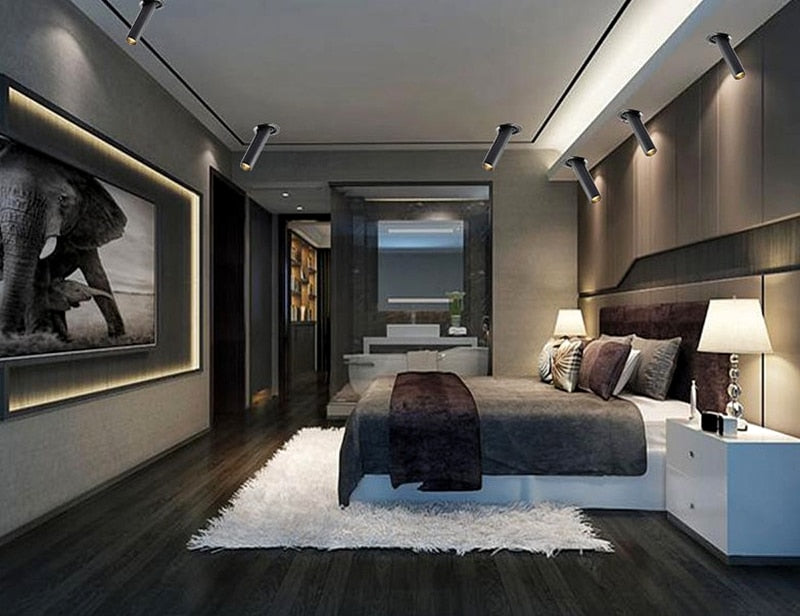 LED downlight long tube spotlight 7W 12W restaurant guest room clothing store home lighting fixture LED spotlight