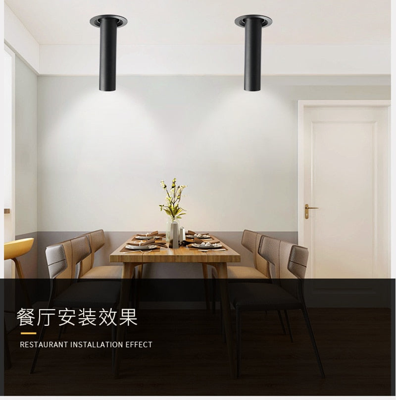 LED downlight long tube spotlight 7W 12W restaurant guest room clothing store home lighting fixture LED spotlight