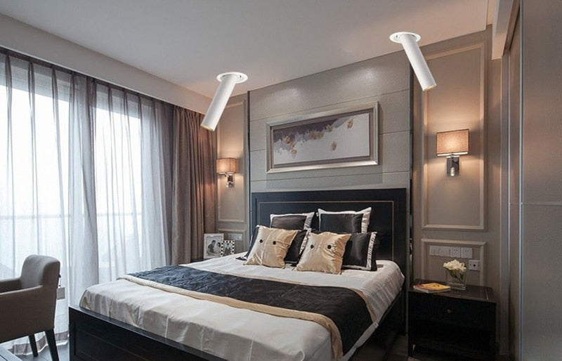 LED downlight long tube spotlight 7W 12W restaurant guest room clothing store home lighting fixture LED spotlight