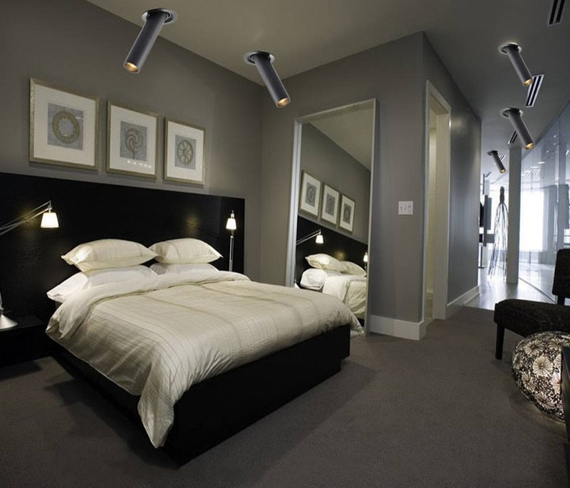 LED downlight long tube spotlight 7W 12W restaurant guest room clothing store home lighting fixture LED spotlight