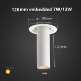 LED downlight long tube spotlight 7W 12W restaurant guest room clothing store home lighting fixture LED spotlight
