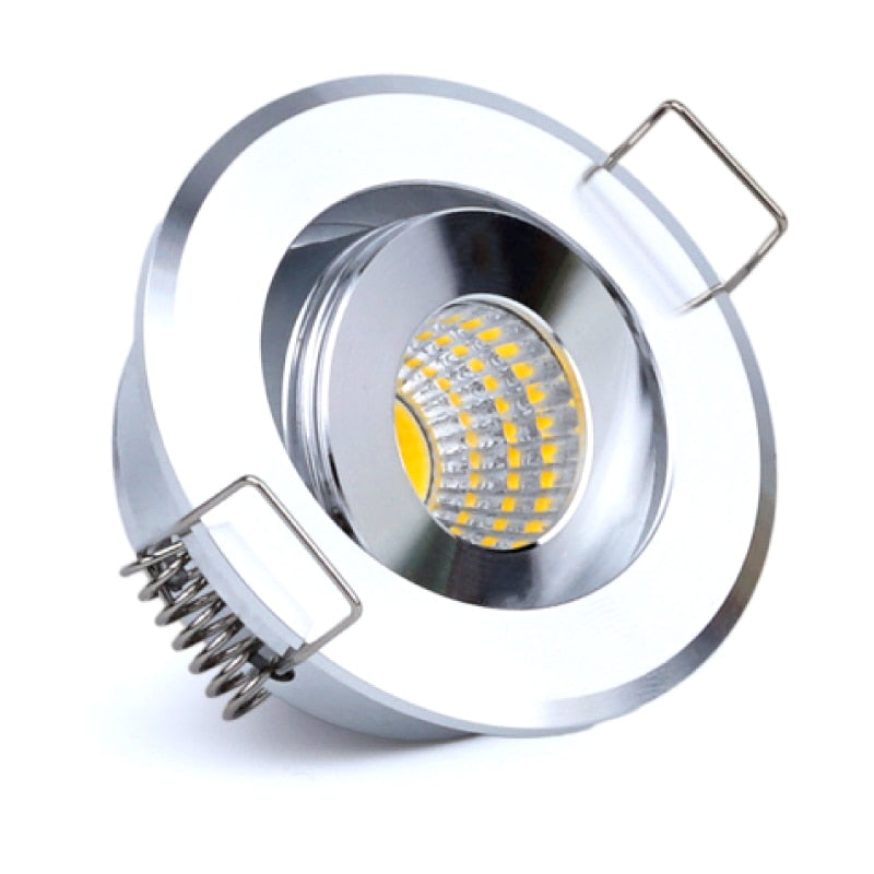 Mini COB 5W Led Spotligh Dimmable 220v LED Downlight Satin Nickel Miniature Jewelry Display 40mm Cut Hole Cabinet Lamp