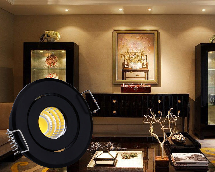 Mini COB 5W Led Spotligh Dimmable 220v LED Downlight Satin Nickel Miniature Jewelry Display 40mm Cut Hole Cabinet Lamp