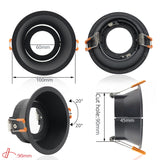 LEDIARY Black Spot LED Downlights Fitting 90-265V Recessed Ceiling Lamp Frame GU5.3 GU10 E27 Bulb Changeable 75MM 90MM Cut Hole