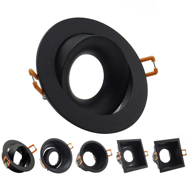 LEDIARY Black Spot LED Downlights Fitting 90-265V Recessed Ceiling Lamp Frame GU5.3 GU10 E27 Bulb Changeable 75MM 90MM Cut Hole