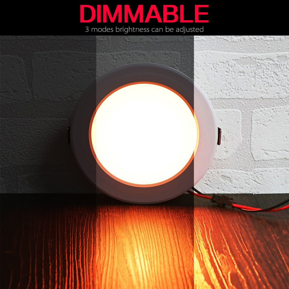 LED Recessed 12W 220V Downlight RGB Round Recessed Lamp (16colors) With Remote Control Led Ceilling Lamp LED Driver Included