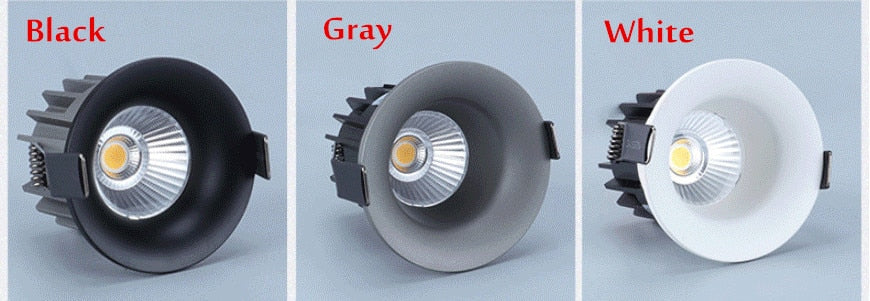 Hoge Kwaliteit Ronde Dimbare Recessed Led Downlights 7W 9W 12W Cob Led Plafond Lamp Spot Verlichting AC110-220V indoor Verlichtin