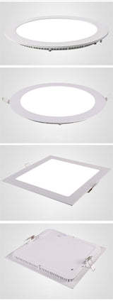 DBF Ultra Thin Led Panel light Round/Square 3W 4W 6W 9W 12W 15W 18W LED Ceiling Recessed Down Light AC85-265V LED downlight