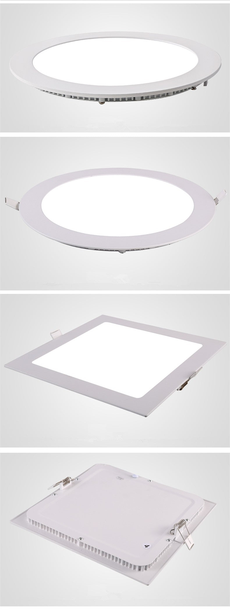 DBF Ultra Thin Led Panel light Round/Square 3W 4W 6W 9W 12W 15W 18W LED Ceiling Recessed Down Light AC85-265V LED downlight
