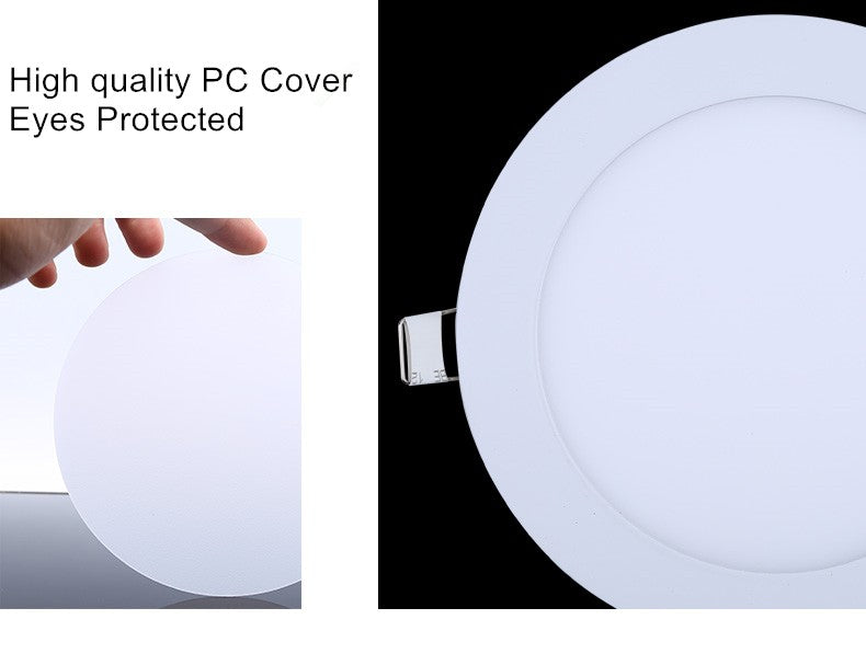 DBF Ultra Thin Led Panel light Round/Square 3W 4W 6W 9W 12W 15W 18W LED Ceiling Recessed Down Light AC85-265V LED downlight