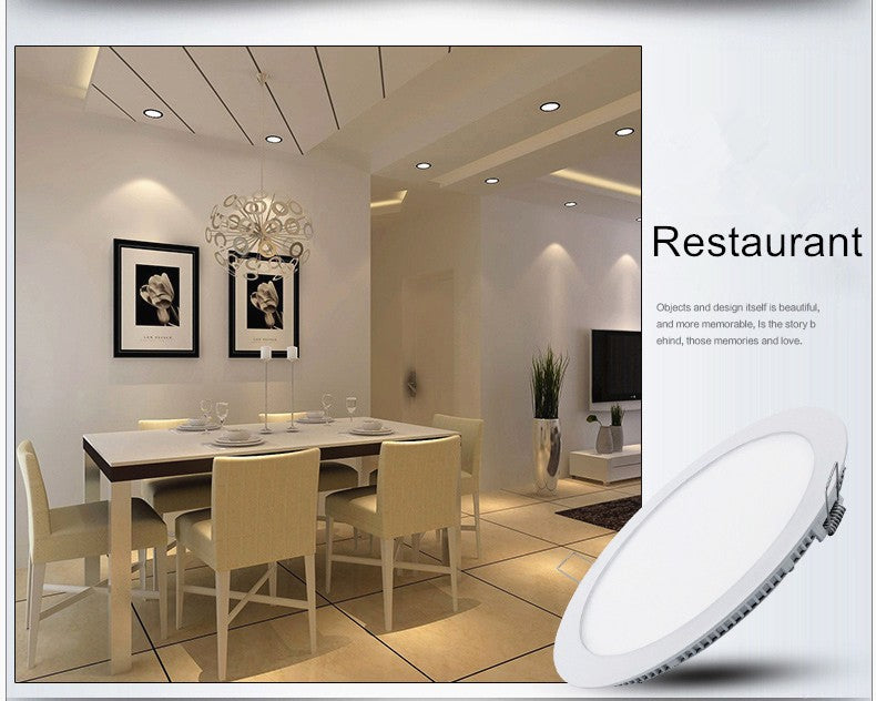 DBF Ultra Thin Led Panel light Round/Square 3W 4W 6W 9W 12W 15W 18W LED Ceiling Recessed Down Light AC85-265V LED downlight