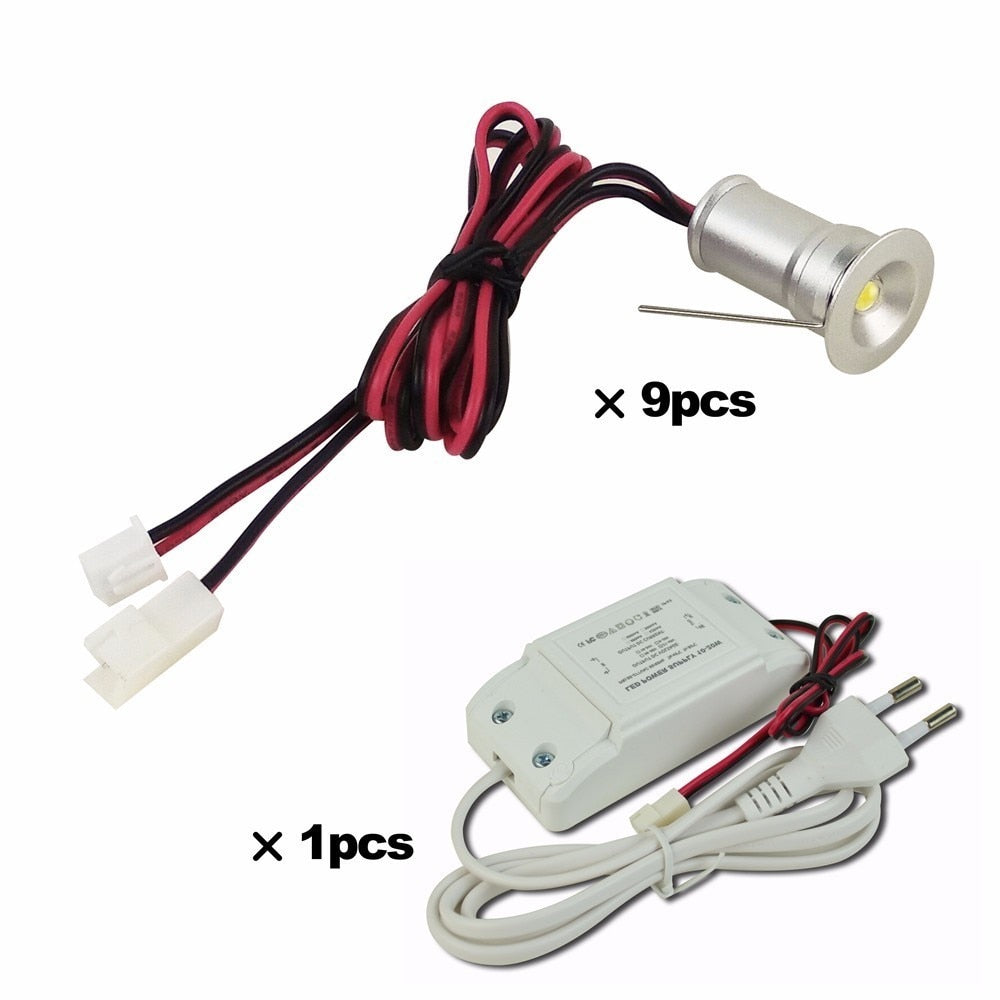 Mini Led Spot Light Ceiling Downlight 15mm Cutout Recessed Spotlight With AC85-277V Dimming Driver Indoor Lighting 9pcs/set