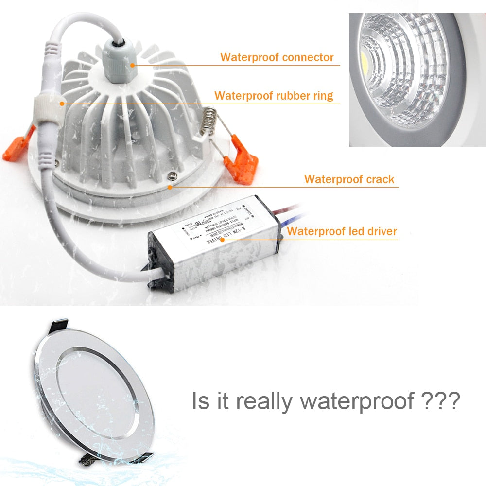 COB Led IP65 Downlight Indoor Recessed Ceiling Lamp 5W 7W 12W 15W High Brightness Led Spot Lamp For Bathroom Living Room Bedroom