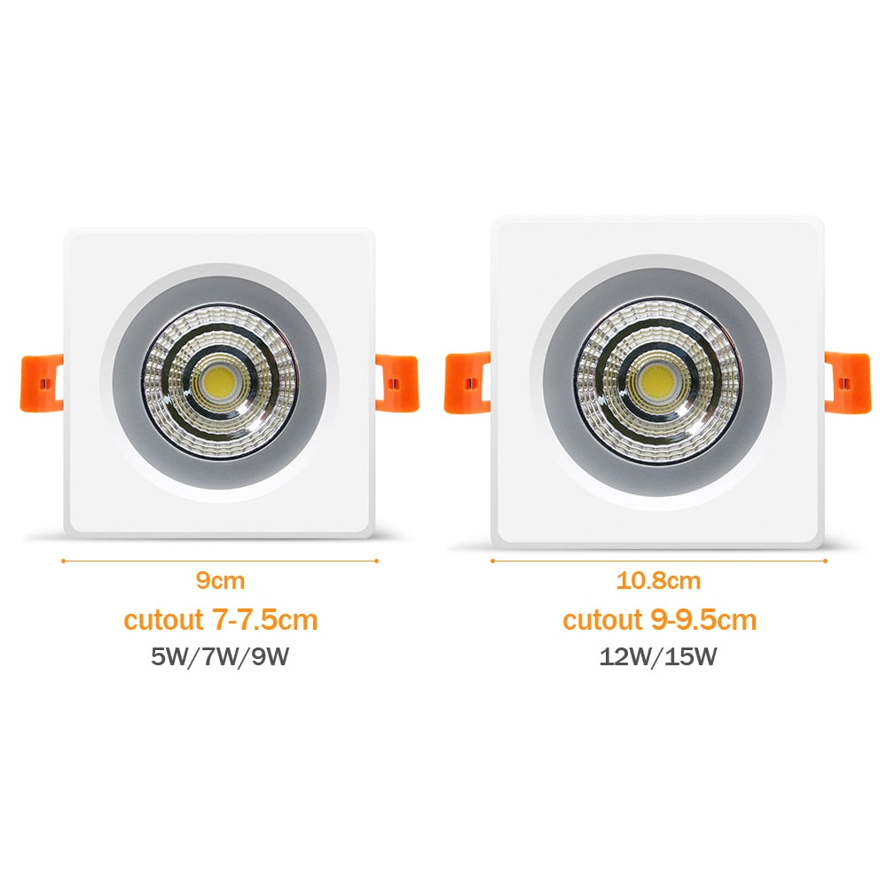 COB Led IP65 Downlight Indoor Recessed Ceiling Lamp 5W 7W 12W 15W High Brightness Led Spot Lamp For Bathroom Living Room Bedroom