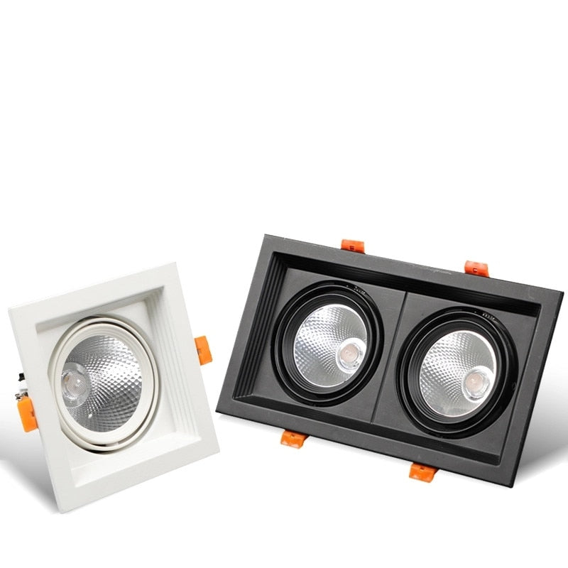 Super Bright Square Dimmable LED Downlight, COB, 10w, 20W, 30w, Decoration LED Spotlight, Ceiling Lamp, AC85-265v, 1pcs