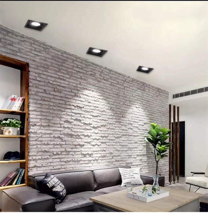 Super Bright Square Dimmable LED Downlight, COB, 10w, 20W, 30w, Decoration LED Spotlight, Ceiling Lamp, AC85-265v, 1pcs