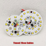 AC220V LED Module 3W5W 7W 9W 12W 15W 18W Downlight PCB Aluminum plate Tinned 20cm Cable SMD2835 Smart IC Driver Ceiling Lamp DIY