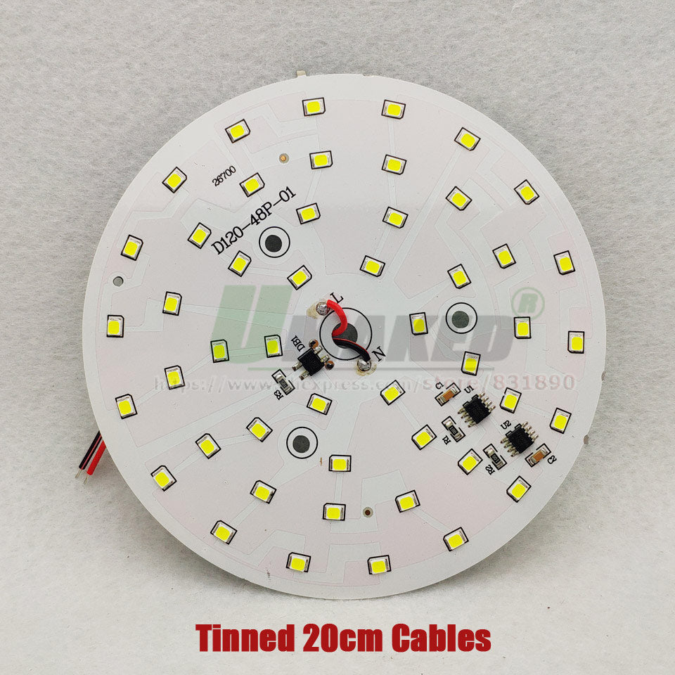 AC220V LED Module 3W5W 7W 9W 12W 15W 18W Downlight PCB Aluminum plate Tinned 20cm Cable SMD2835 Smart IC Driver Ceiling Lamp DIY