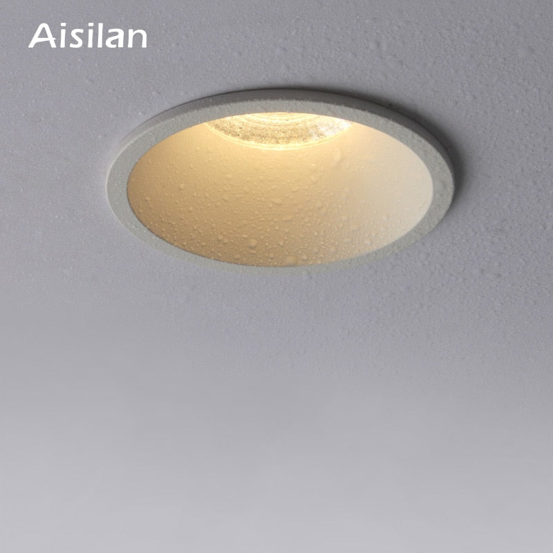 Aislian led Recessed downlight IP65 waterproof ultra-thin large beam angle spot light embedded bathroom shower room toilet