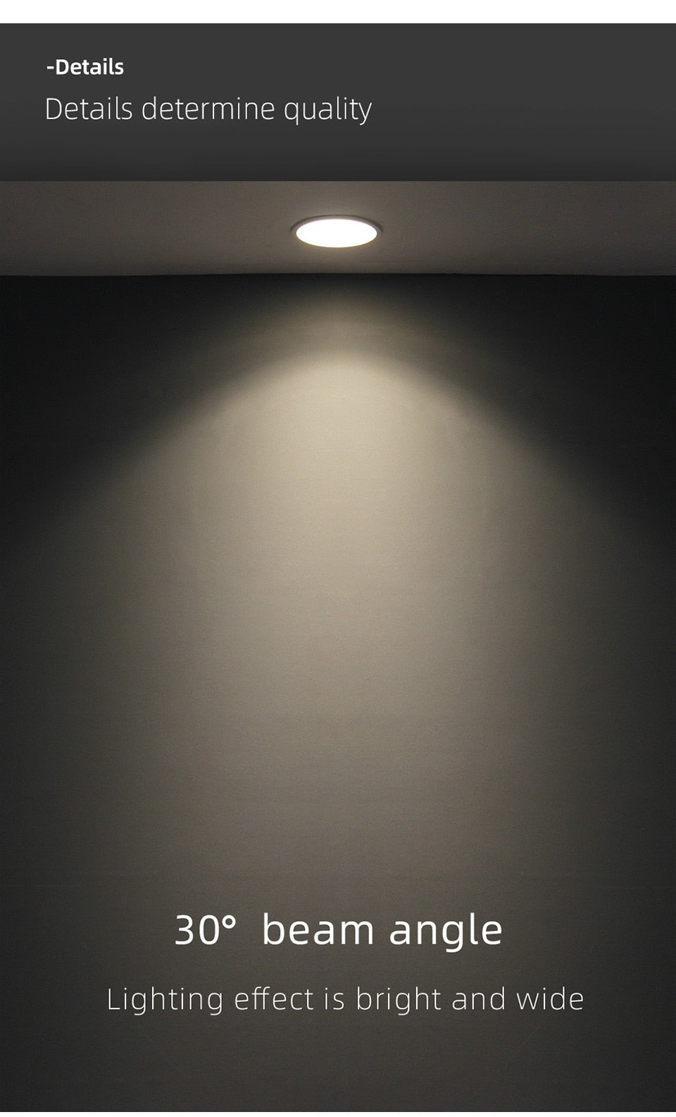 Aislian led Recessed downlight IP65 waterproof ultra-thin large beam angle spot light embedded bathroom shower room toilet