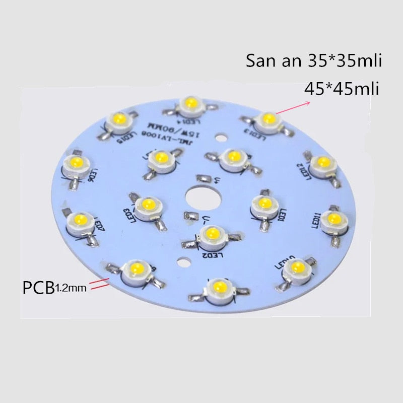 LED High Power Lamp Beads Light PCB 35mli Chip 3W 5W 7W 9W 12W 15W 18W 23mm 32mm 50mm 90mm 100mm For Blubs Downlight Spotlight