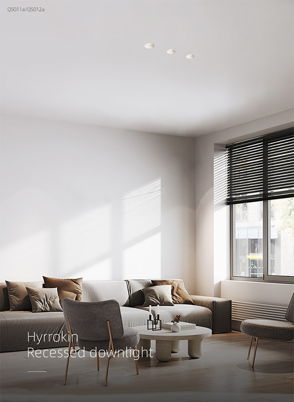 Aisilan led square round borderless recessed downlight embedded plaster lamp ceiling spotlight for household living room aisle