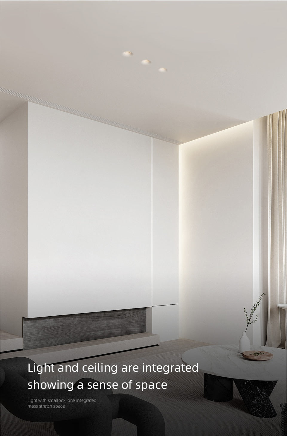 Aisilan led square round borderless recessed downlight embedded plaster lamp ceiling spotlight for household living room aisle