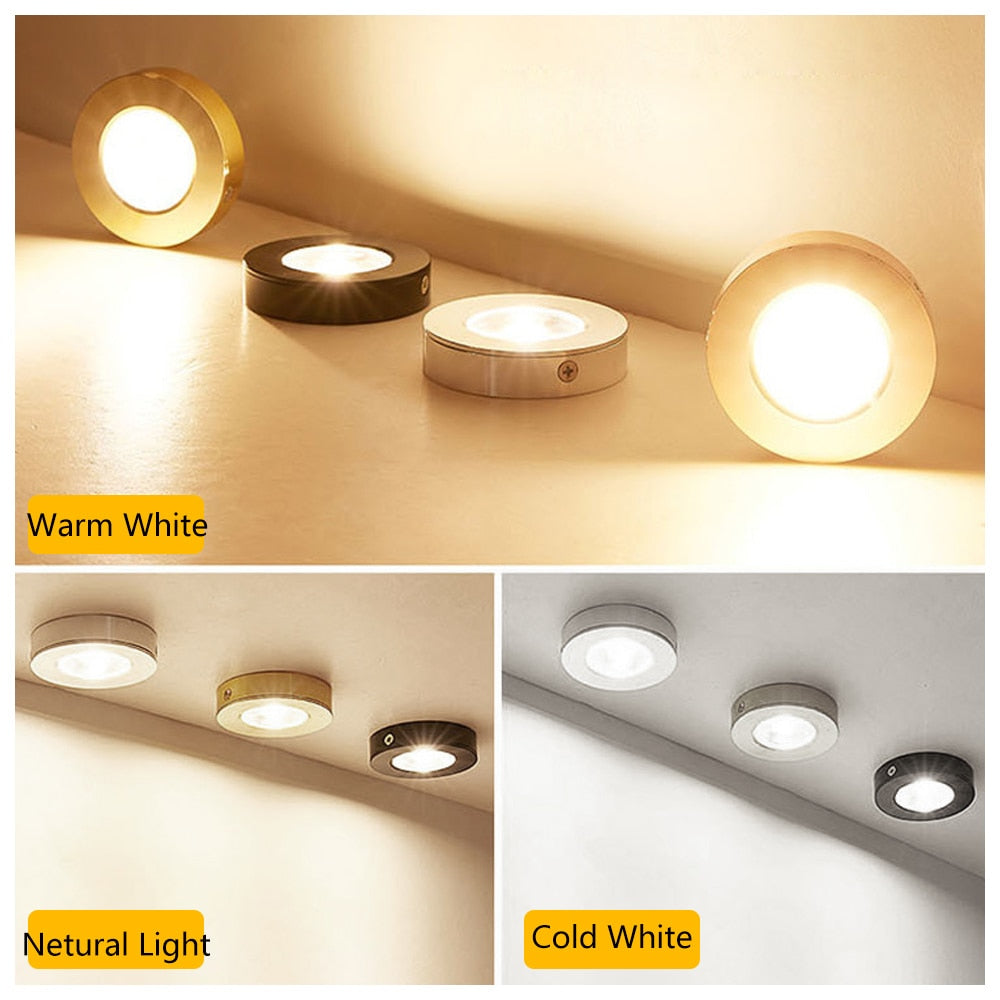 LED Spotlight Ultra-Thin 3W/5W/10W Ceiling Downlight Surface Mount Spot Lamp for Bedroom Kitchen Indoor Home Shop Display Lights