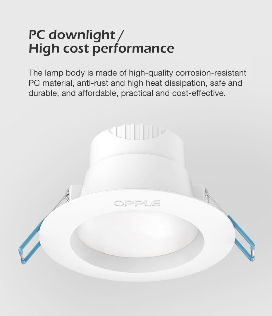 Xaomi OPPLE LED Downlight 3W 120 Degree Round Recessed Lamp Warm/Cool White Led Bulb Bedroom Kitchen Indoor LED Spot Lighting