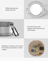 Xaomi OPPLE LED Downlight 3W 120 Degree Round Recessed Lamp Warm/Cool White Led Bulb Bedroom Kitchen Indoor LED Spot Lighting