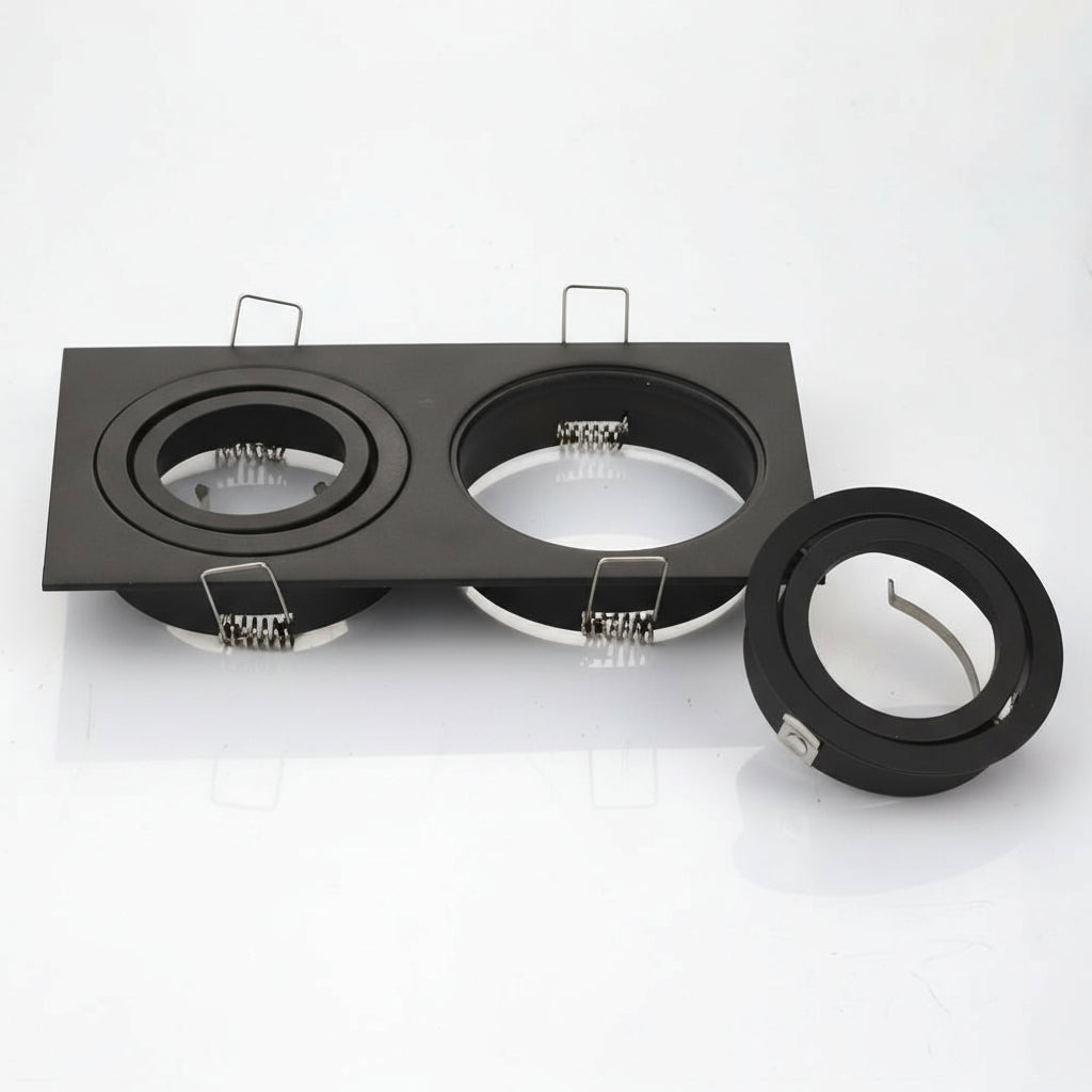 Aluminum GU10 MR16 Downlight Holder Black Silver White GU10 Fixture Frame Square MR16 Spot Light Bracket