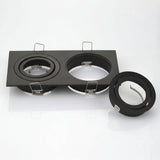 Aluminum GU10 MR16 Downlight Holder Black Silver White GU10 Fixture Frame Square MR16 Spot Light Bracket