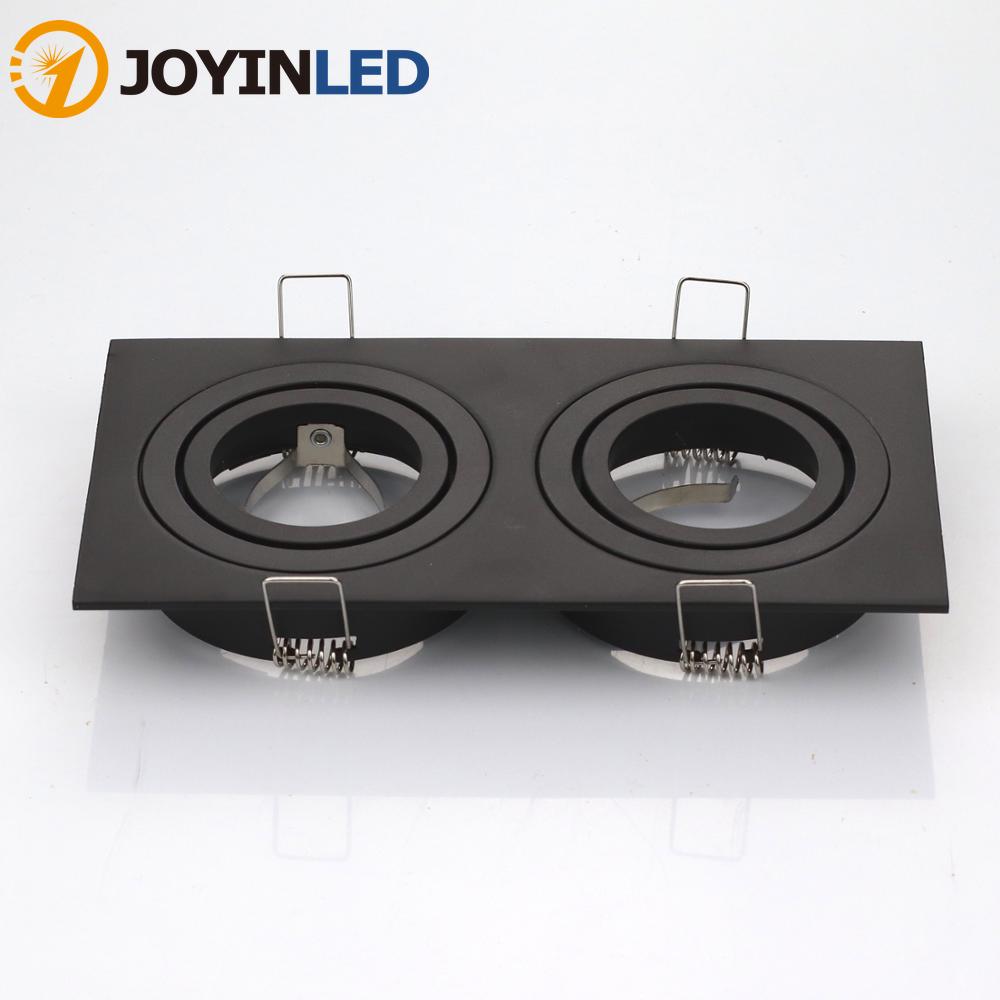 Hot Sale Aluminum GU10 MR16 Downlight Holder Black Silver White GU10 Fixture Frame Square MR16 Spot Light Bracket