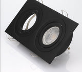 Aluminum GU10 MR16 Downlight Holder Black Silver White GU10 Fixture Frame Square MR16 Spot Light Bracket