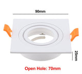 Aluminum GU10 MR16 Downlight Holder Black Silver White GU10 Fixture Frame Square MR16 Spot Light Bracket